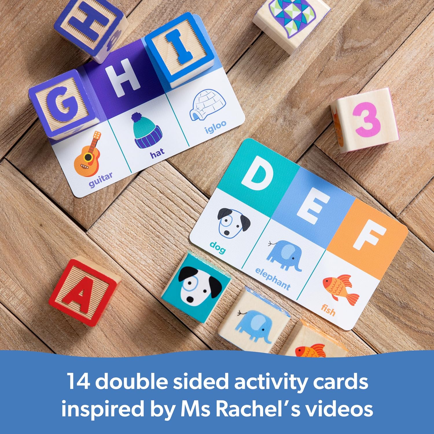Ms. Rachel Wooden Learning Blocks & Activity Cards