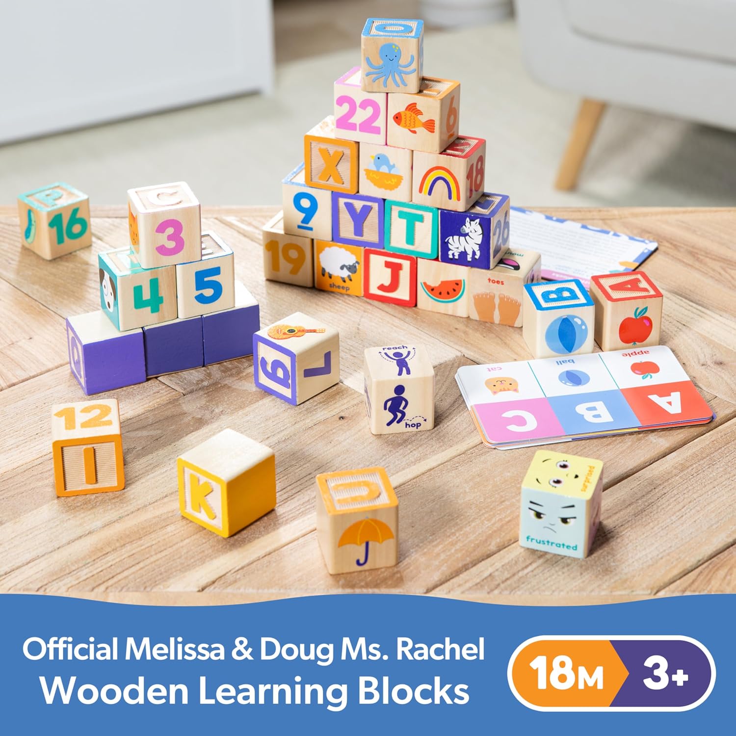 Ms. Rachel Wooden Learning Blocks & Activity Cards