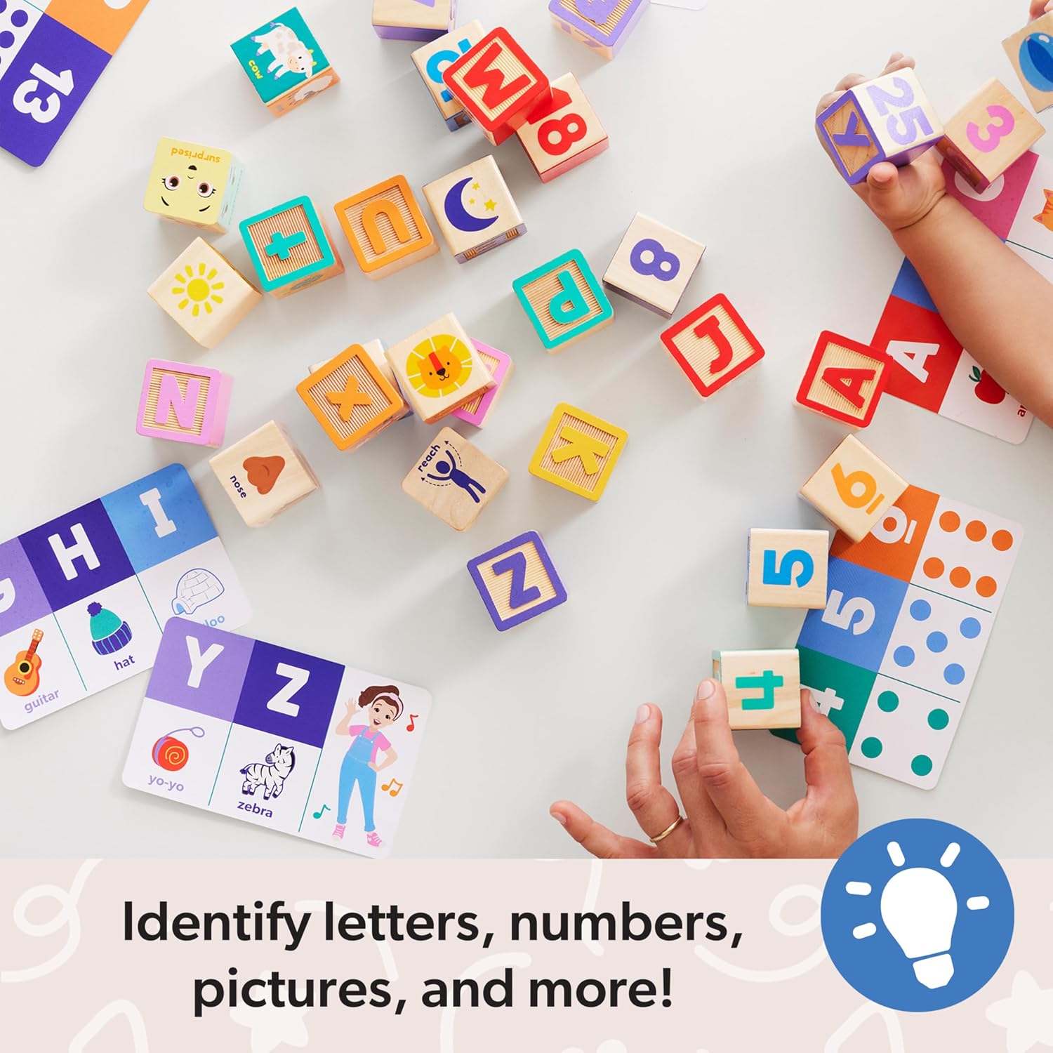 Ms. Rachel Wooden Learning Blocks & Activity Cards