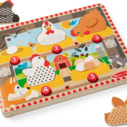 Melissa & Doug Magnetic Push To Pop Puzzle Happy Hens