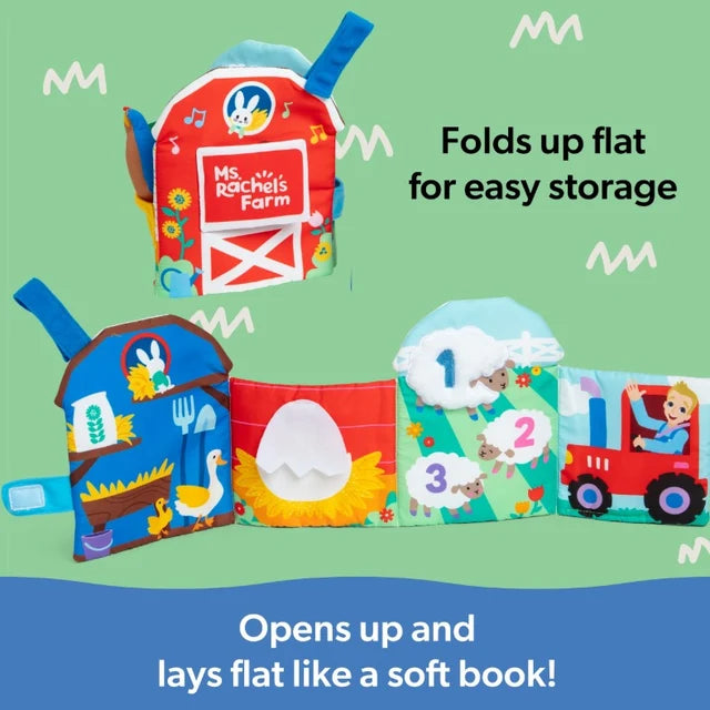 Ms. Rachel Official Sensory Learning Farm, Foldable Soft Baby Book