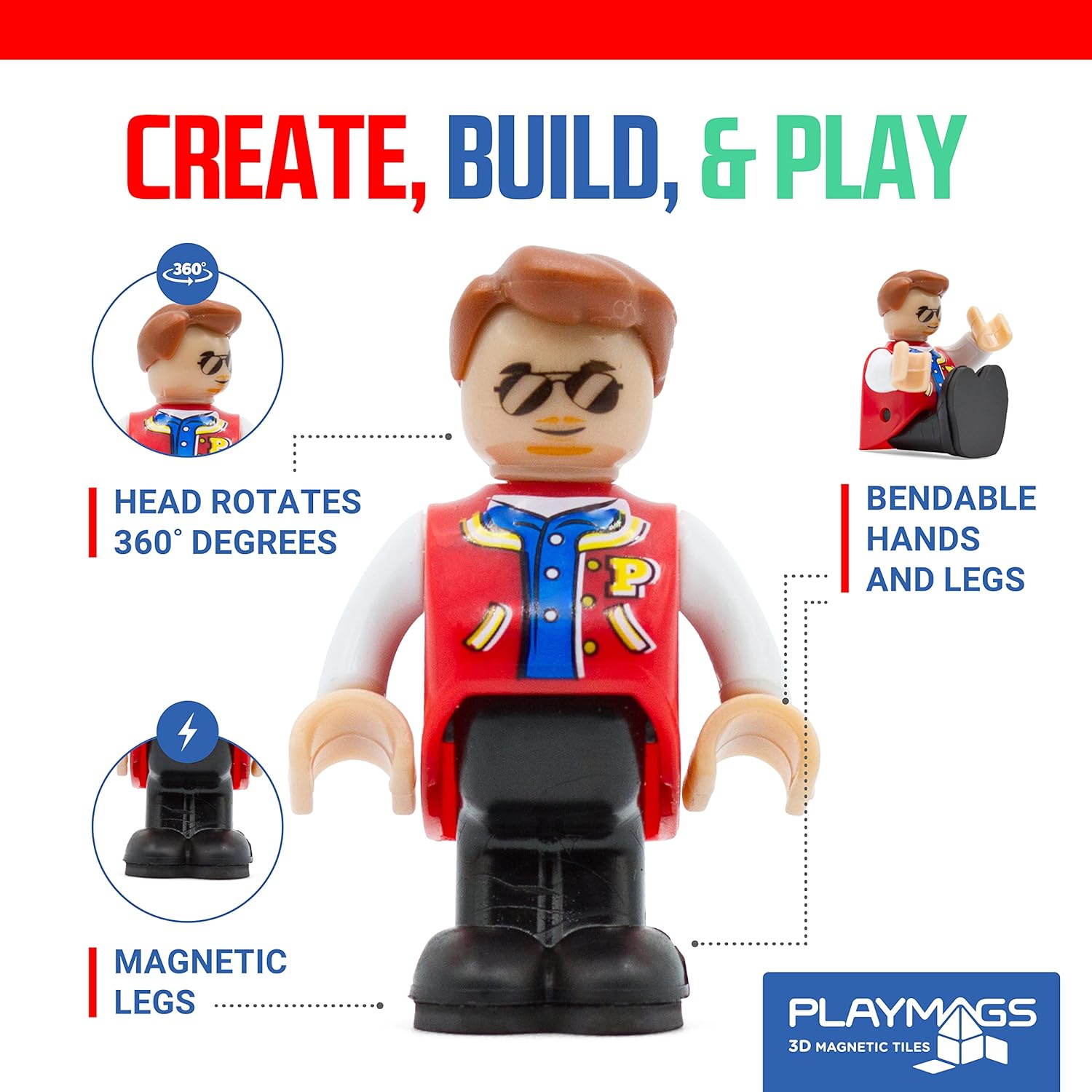 Playmags Magnetic Figures-Community Figures Set Of 15 Pieces
