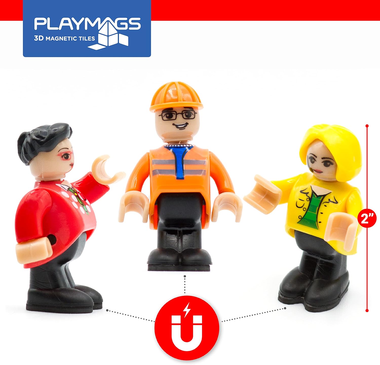 Playmags Magnetic Figures-Community Figures Set Of 15 Pieces