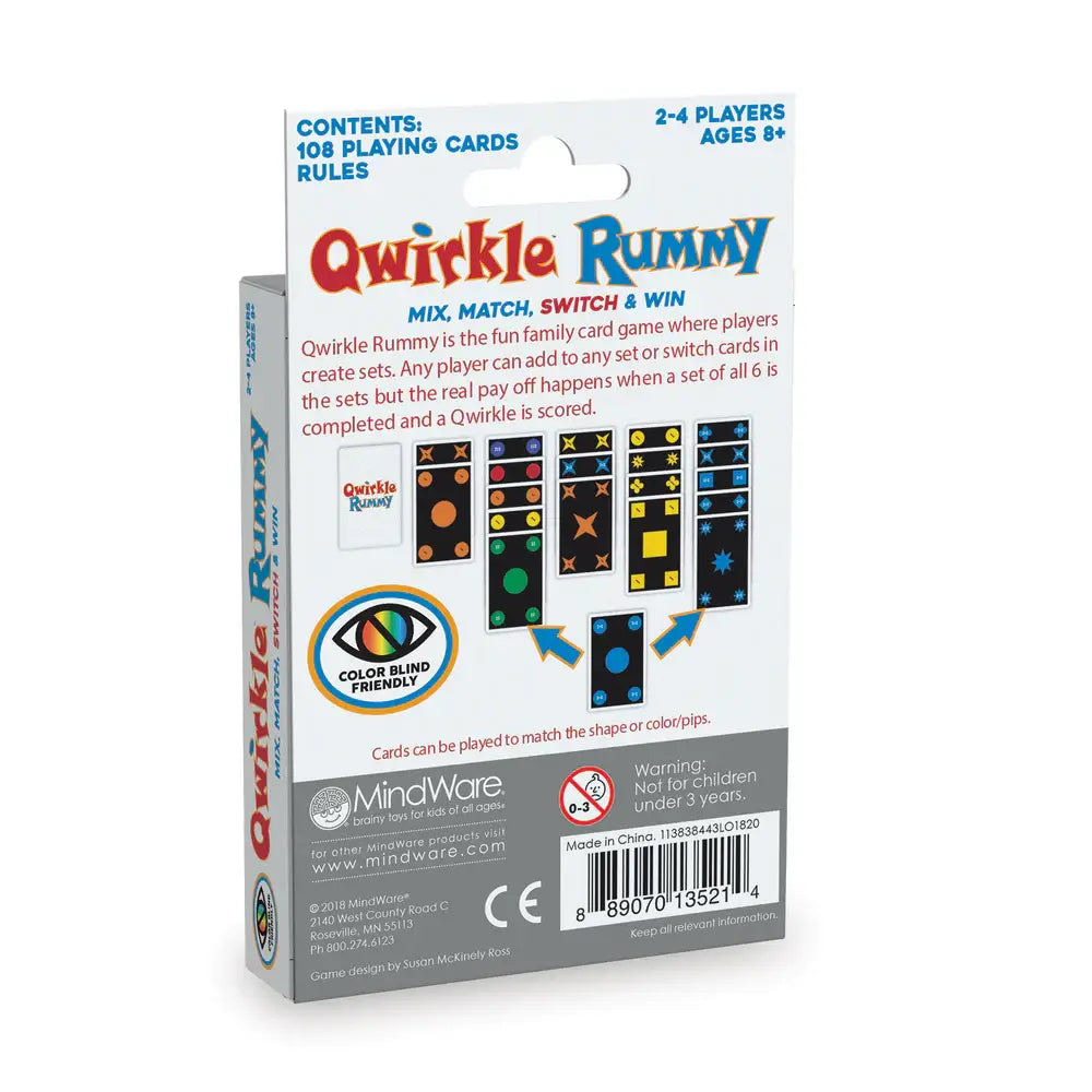 Qwirkle Rummy Colour Blind Friendly