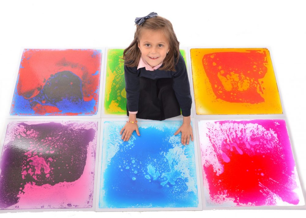 Playlearn Set of 6 Liquid Floor Tiles 50x50cm (6 Colours)