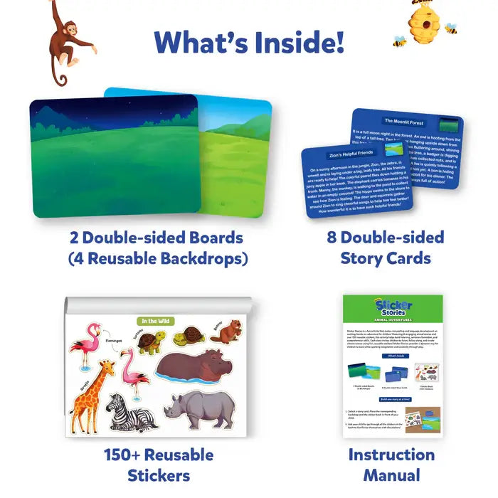 Skillmatics Reusable Sticker Stories: Animal Adventure
