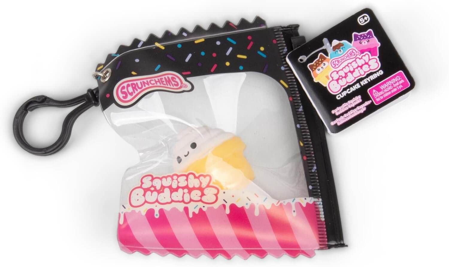 Scrunchems Squishy Buddies Cupcake Keyring – Cute Sensory Toy