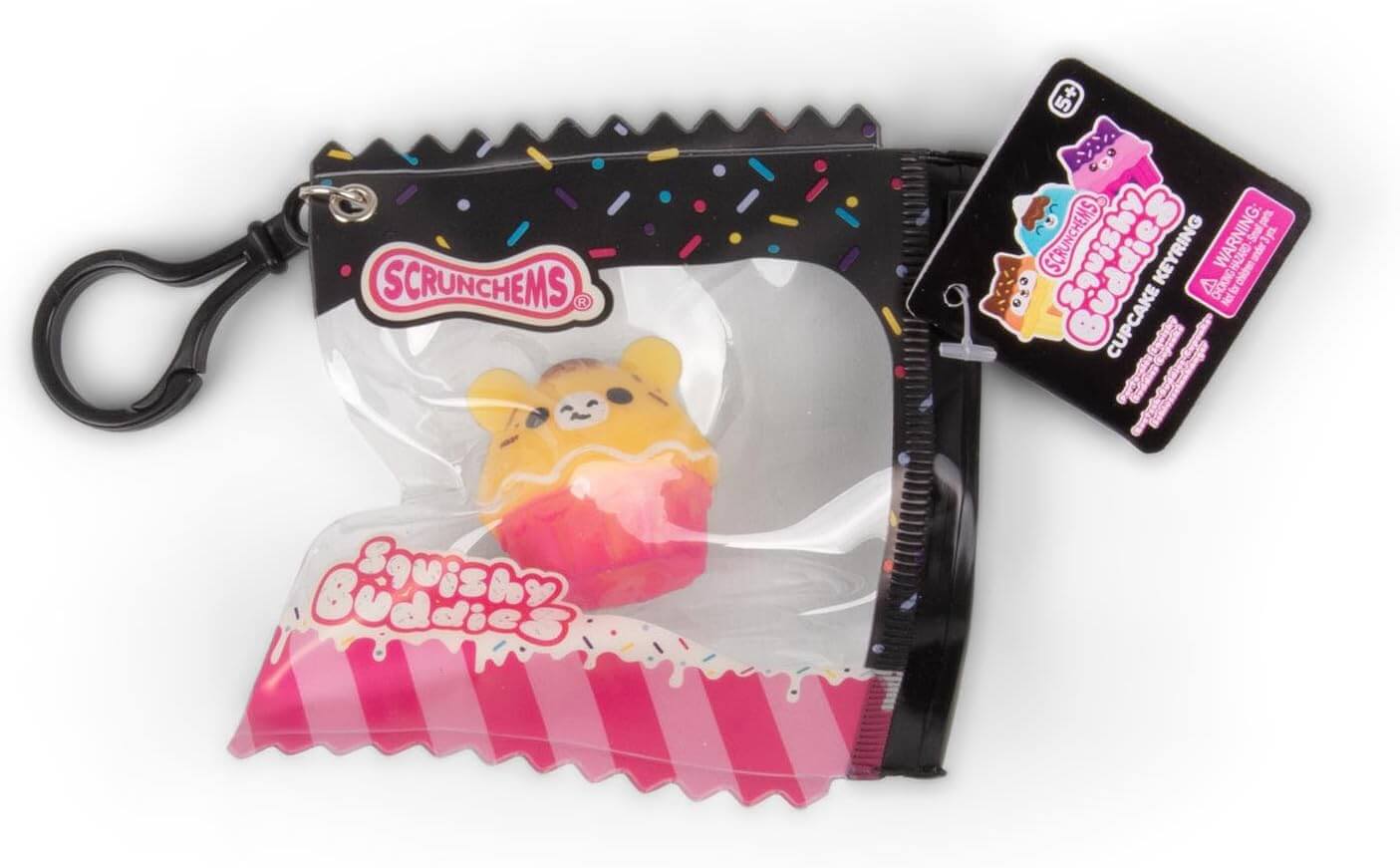 Scrunchems Squishy Buddies Cupcake Keyring – Cute Sensory Toy