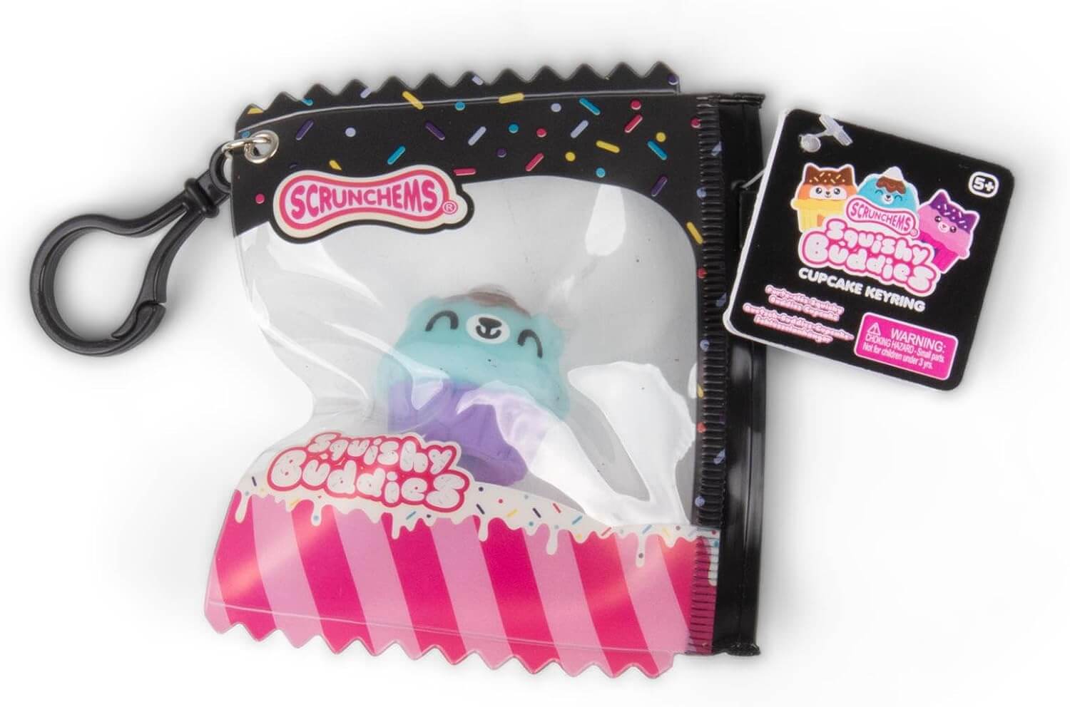 Scrunchems Squishy Buddies Cupcake Keyring – Cute Sensory Toy