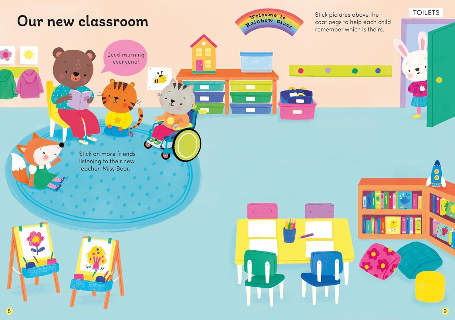 Usborne Little Friends First Day at School Sticker Book