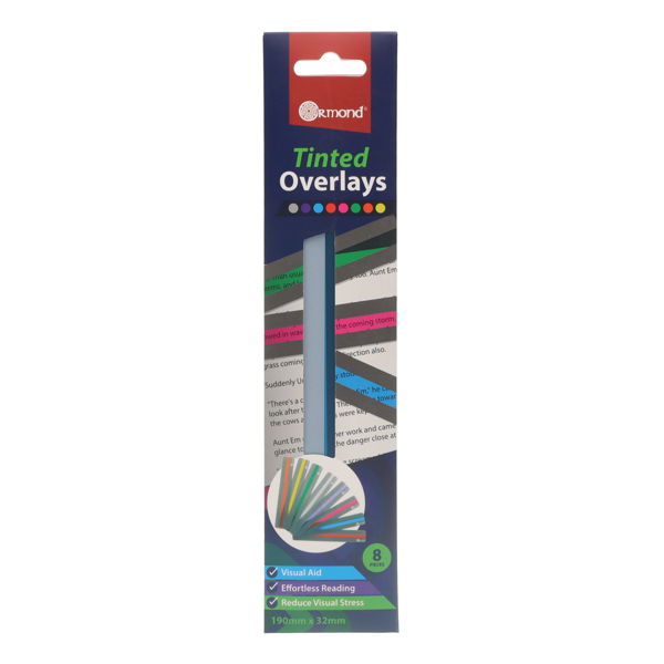 Tinted Overlays 190x32mm  - Pack of 8