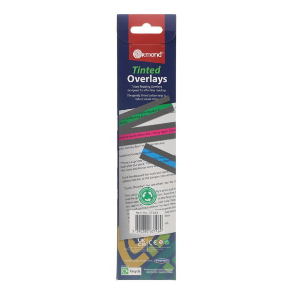 Tinted Overlays 190x32mm  - Pack of 8