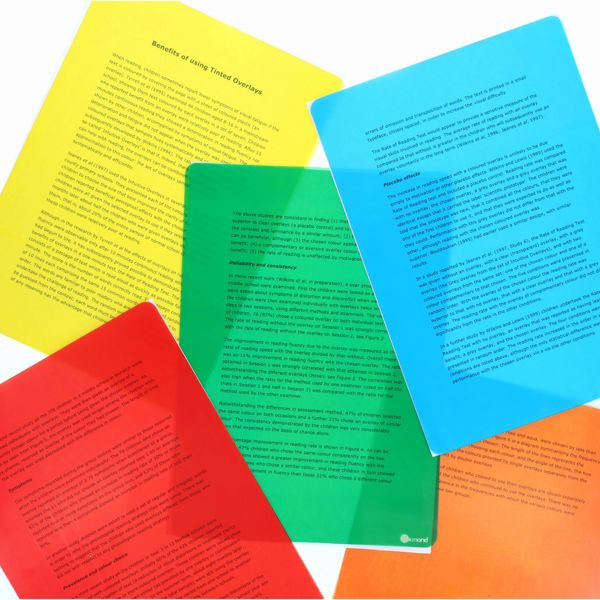 Tinted Overlays A4  - Pack of 6