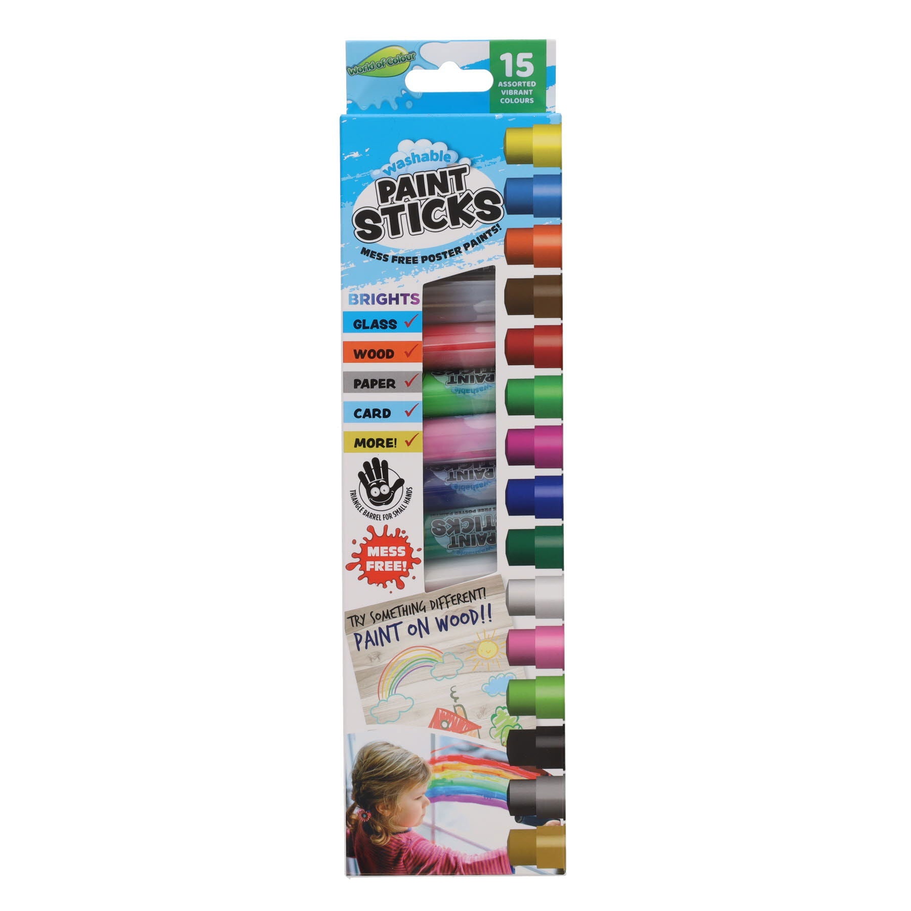Washable paint sticks