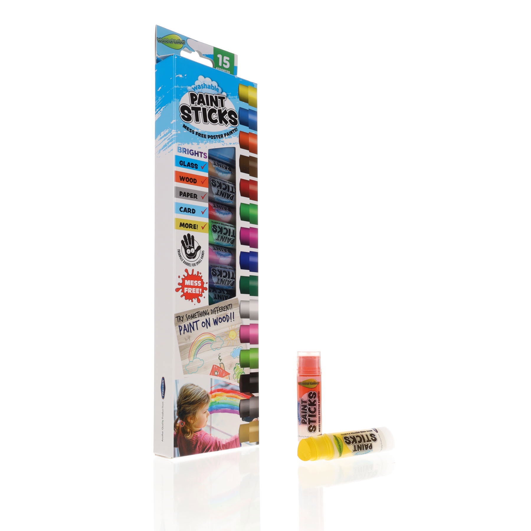 Washable paint sticks