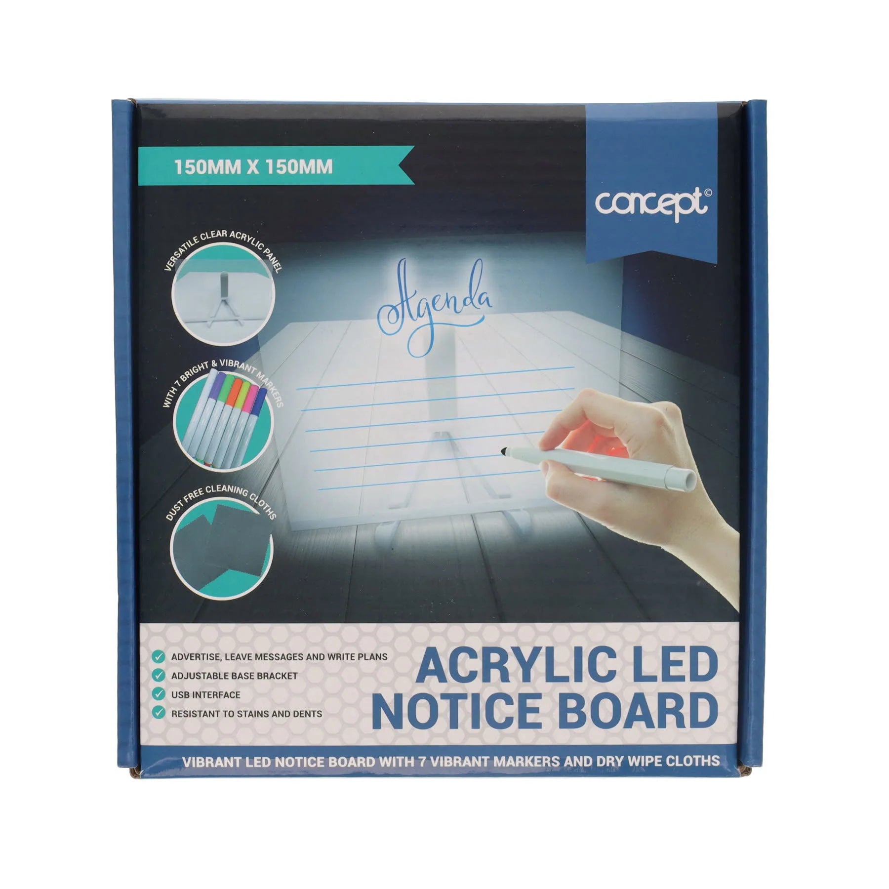 Concept Acrylic LED Notice Board (150mm x 150mm)