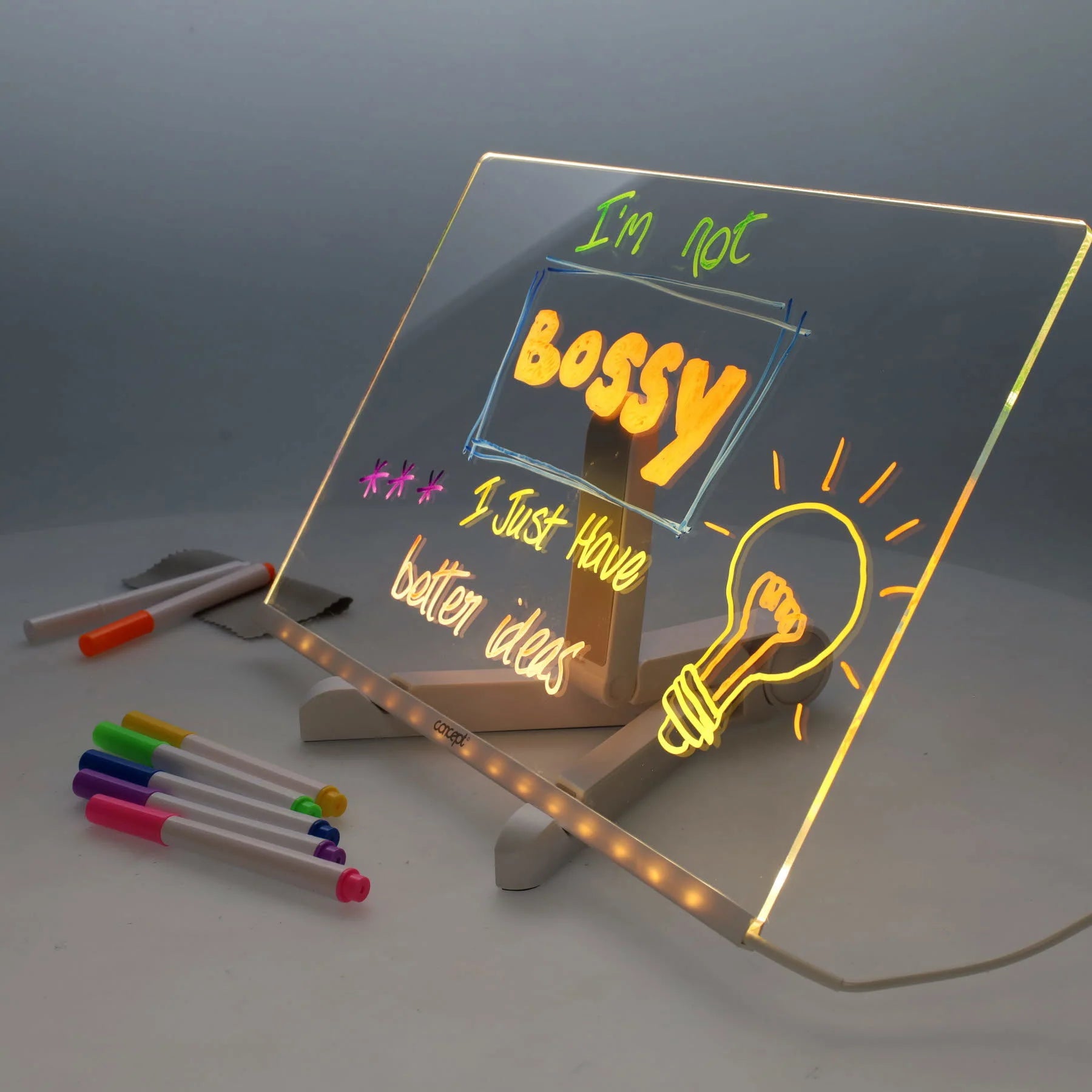 Concept Acrylic LED Notice Board 200mmx300m