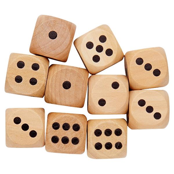 Clever Kidz Pkt10 25Mm Wooden Dice Dots