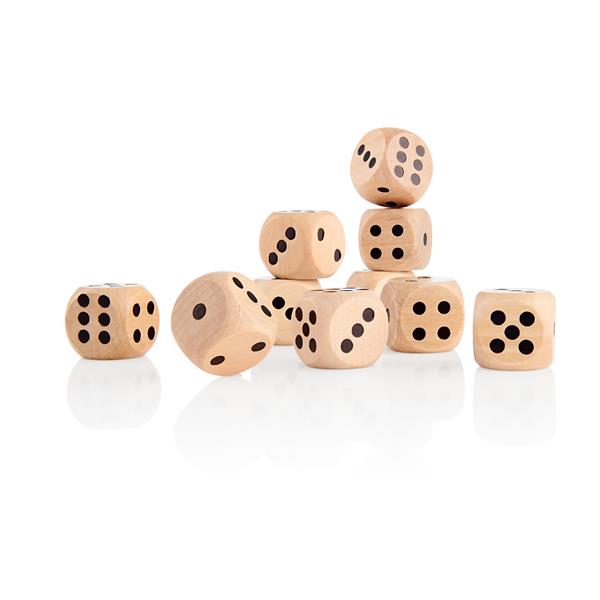 Clever Kidz Pkt10 25Mm Wooden Dice Dots