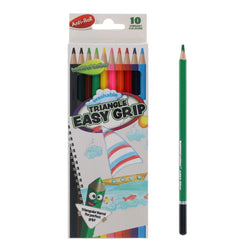 World of Colour Washable Triangle Easy Grip Pencils – Pack of 10