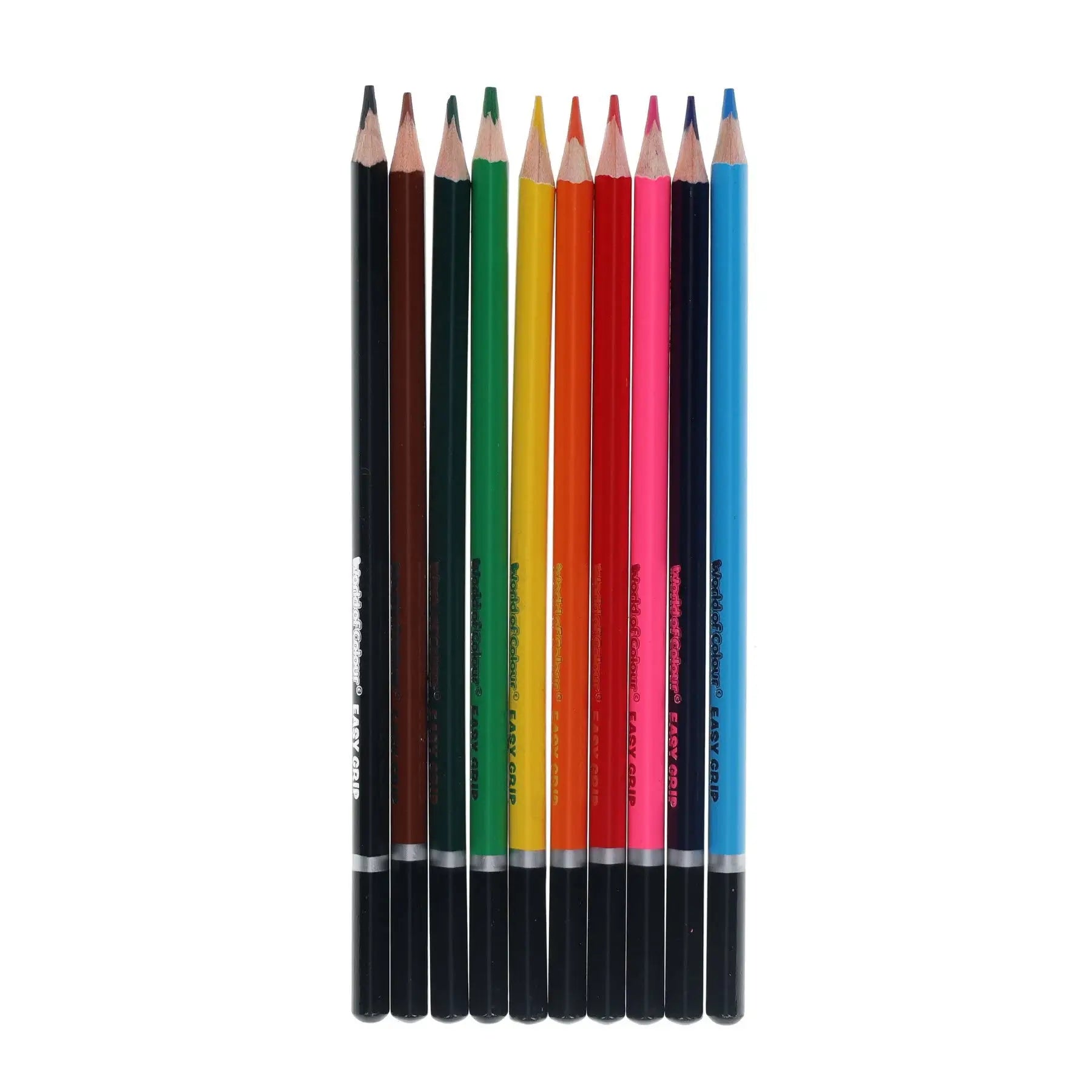 World of Colour Washable Triangle Easy Grip Pencils – Pack of 10
