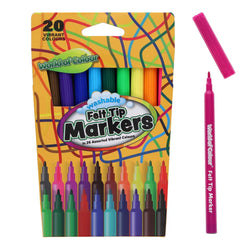 World of Wonder Washable Felt Tip Markers – 20 Vibrant Colours