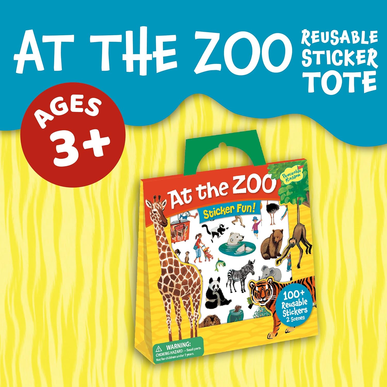 At the Zoo Sticker Fun Reusable Stick Tote
