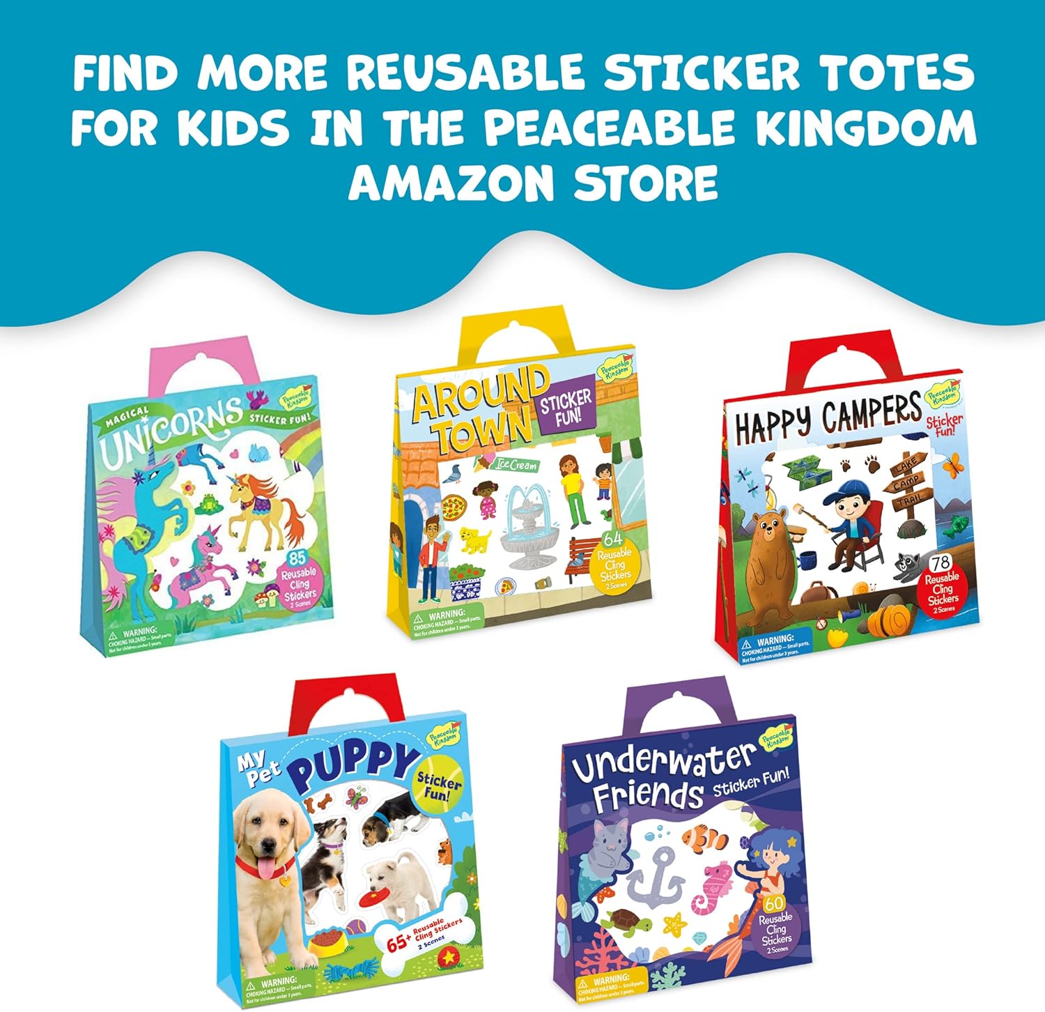 At the Zoo Sticker Fun Reusable Stick Tote