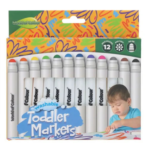 World Of Colour Pack of 12 Washable Toddler Markers