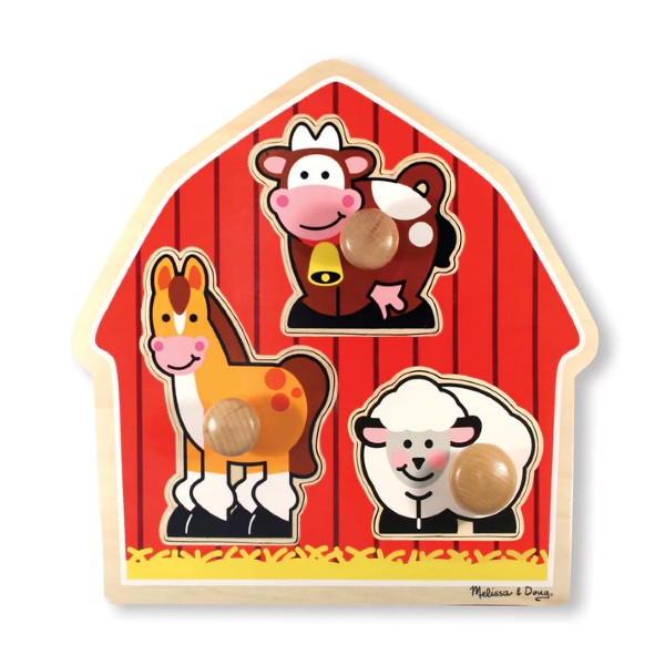 Barnyard Animals Large Peg Puzzle -Melissa and Doug