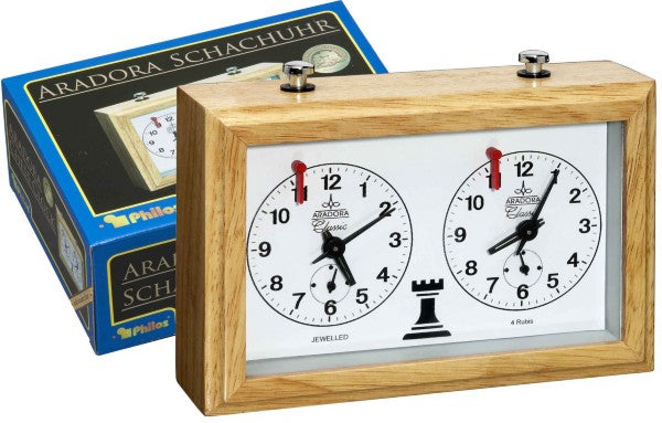 Chess Clock Aradora, Mechanical, Wooden Housing