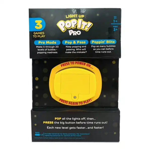 Pop It Game - Pop It Pro Light Up Game Quick Push Fidget Game Blue