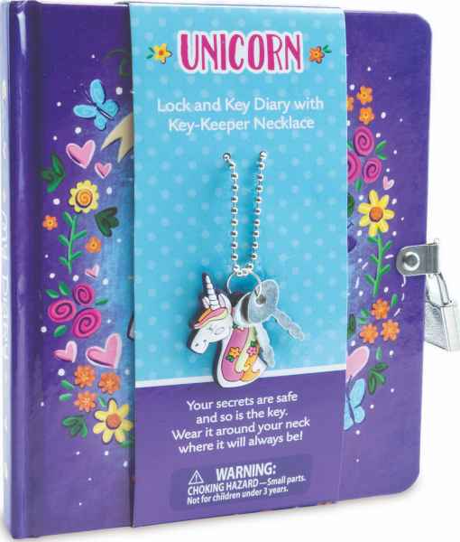 Unicorn Lock and Key Diary