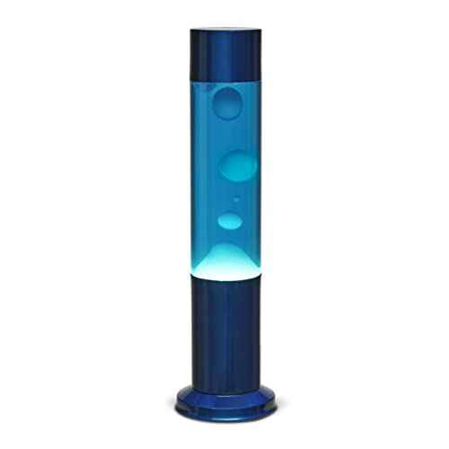 Nova Colour Lamp Blue Base, Blue Liquid White Wax 15 Inch