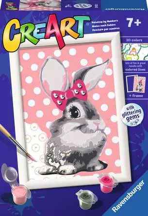 CreArt Cuddly Bunny - Paint by numbers for kids 7 years up
