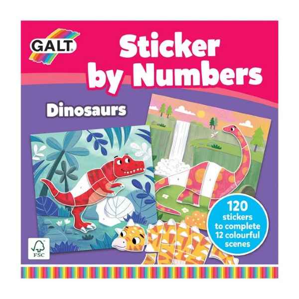 Galt Dinosaur Sticker by Numbers