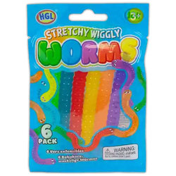 Stretchy Wiggly Worms: Pack of 6