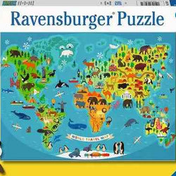 Children’s Puzzle Animal World Map - 150 Pieces Puzzle