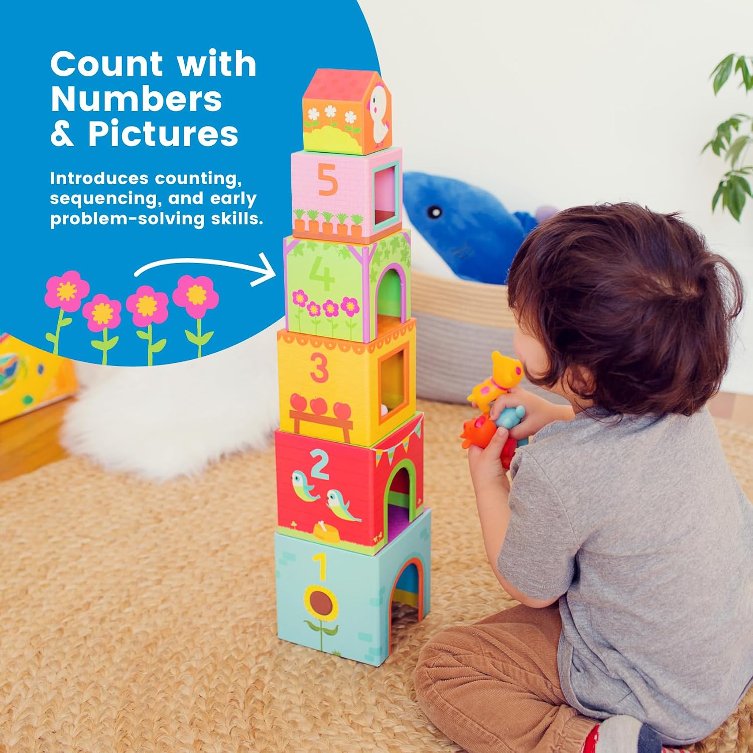 Farm Animal Stacking Cubes Topanifarm  Djeco