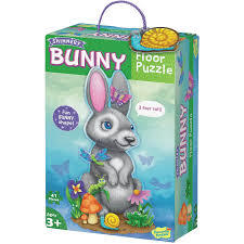 Peaceable Kingdom Shimmery Bunny Shaped 41 Piece Floor Puzzle