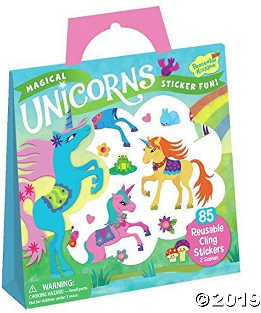 Peaceable Kingdom Magical Unicorns Sticker Fun! Reusable Sticker Tote