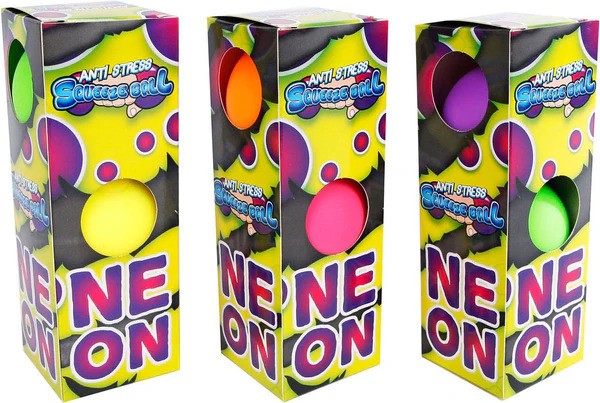 Neon Anti Stress Squeeze Ball 3pcs