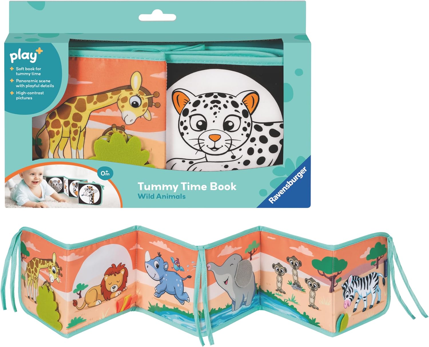 Ravensburger Play+ Tummy Time Book Wild Animals