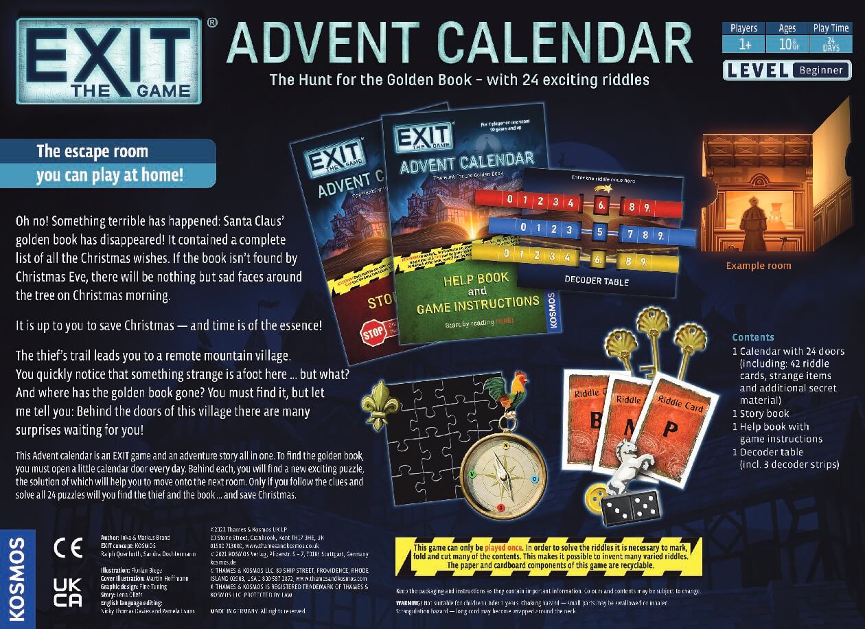 EXiT Advent Calendar The Hunt for the Golden Book Thames & Kosmos