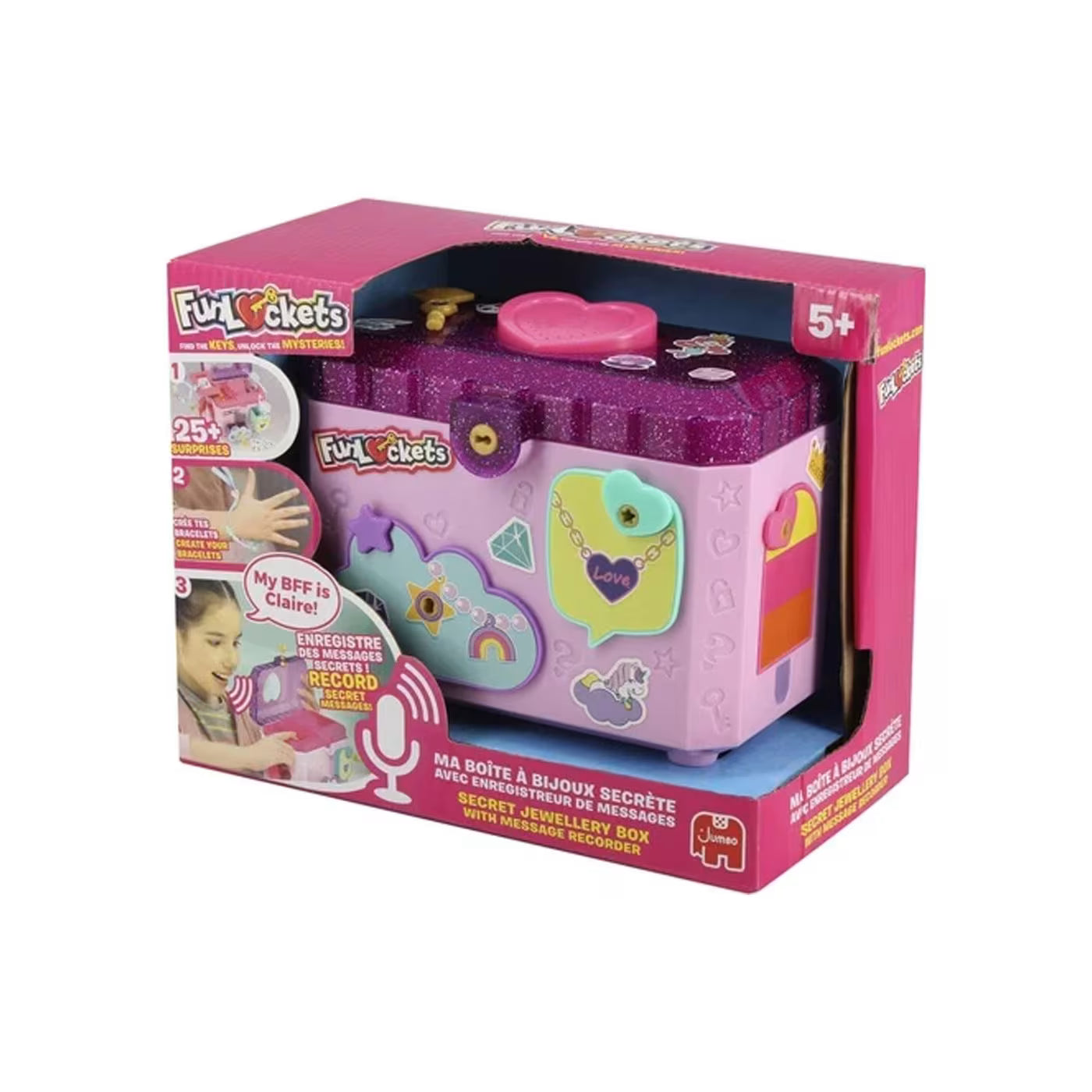 Fun lockets secret jewellery box with message recorder