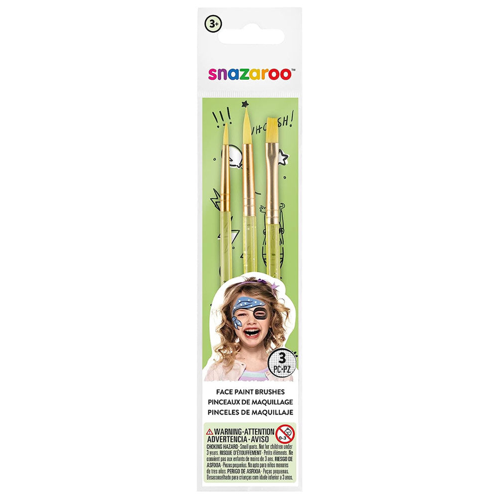Snazaroo Green Starter Brushes Set of 3