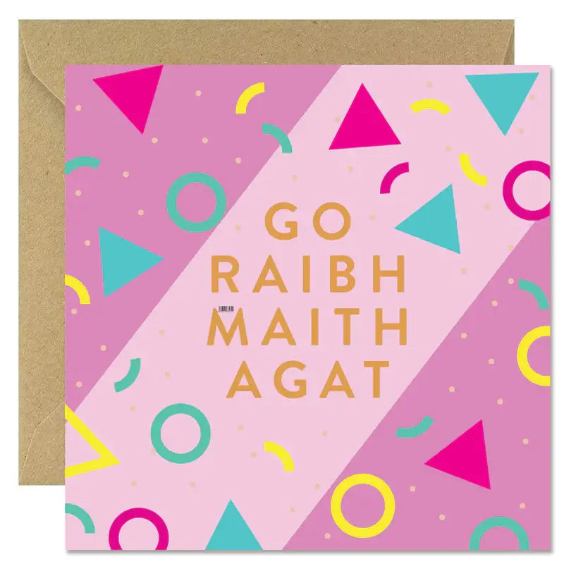 Go Raibh Maith Agat Shape  Greeting Card Bold Bunny