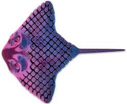 Articulated stingray fidget toy with a purple and blue gradient color scheme and a segmented body.
