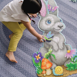 Peaceable Kingdom Shimmery Bunny Shaped 41 Piece Floor Puzzle