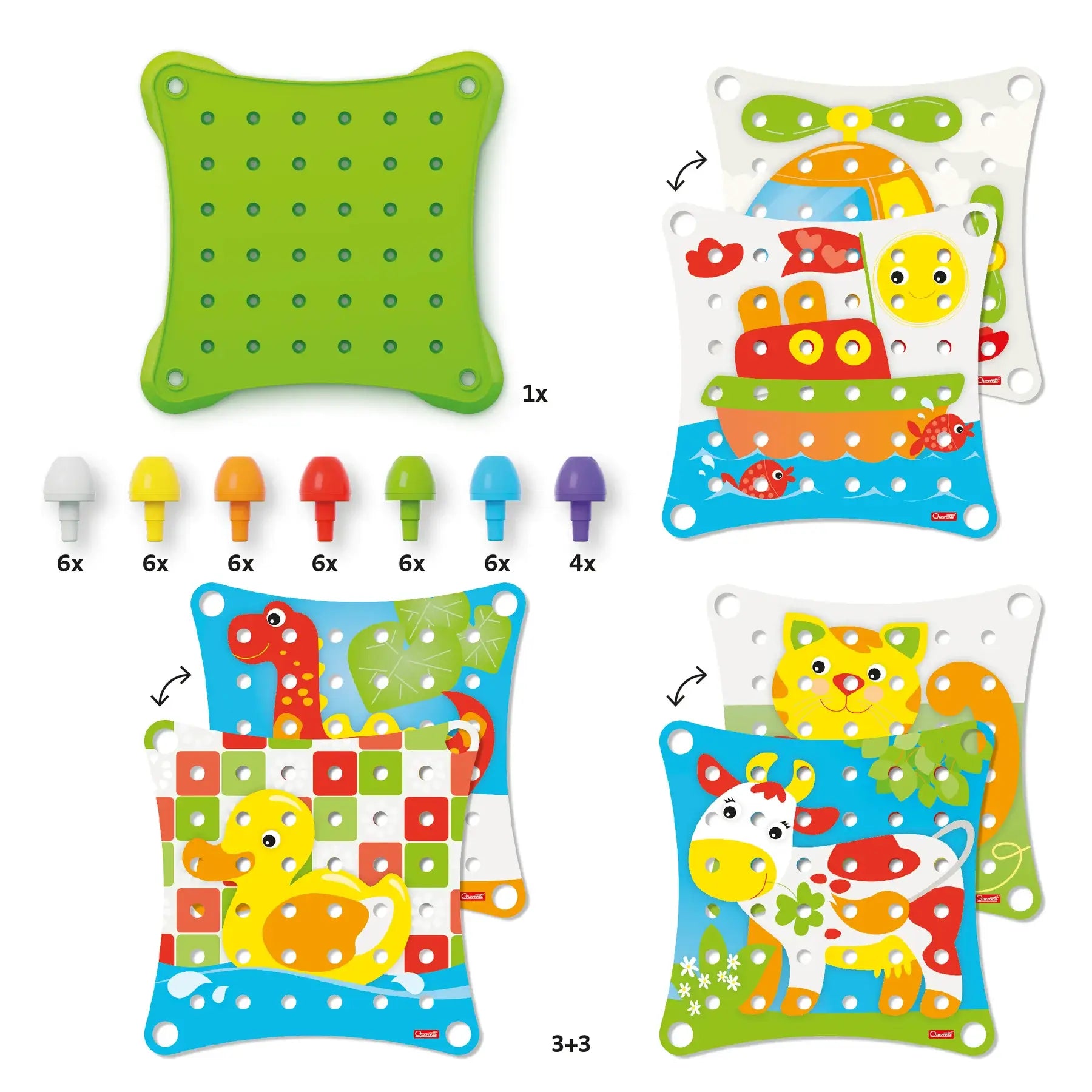 Quercetti Jumbo Peggy 41-Piece – Creative Fun for Kids of Ages 2+